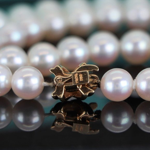 Tiffany & Co. Signature X 18k Yellow Gold 7-7.5mm Akoya Pearls Necklace - Picture 3 of 6